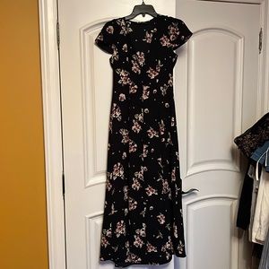 Zara floral button up maxi dress
